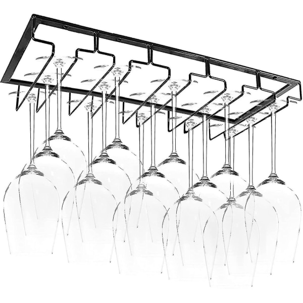 Hængende Glas Rack - Vinglas Rack Med 5 Skinner Til 10-15 Glas, 50 X 22,5 X 5,5 Cm, Med Skruer, Bruges I Bar, Vinskab, Køkken (5 Skinner)