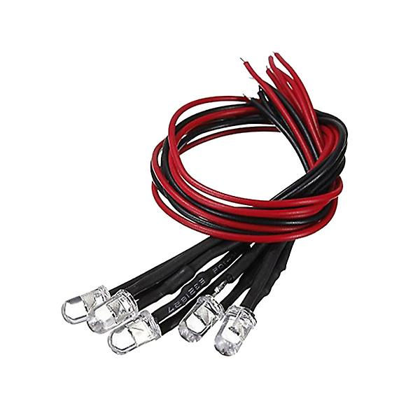50 st 12V Förkopplade Ljusa LED Runda Lamp Pärlor 5mm Ljus Emitterande Dioder (Lila) 20*0.5*0.5cm 20*0.5*0.5cm