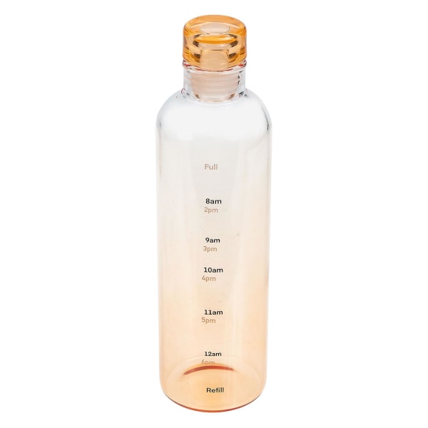 Sportvattenflaska Bärbar glasflaska Transparent vattenflaska med våg Snygg vattenflaskaOrange23X6CM Orange 23X6CM
