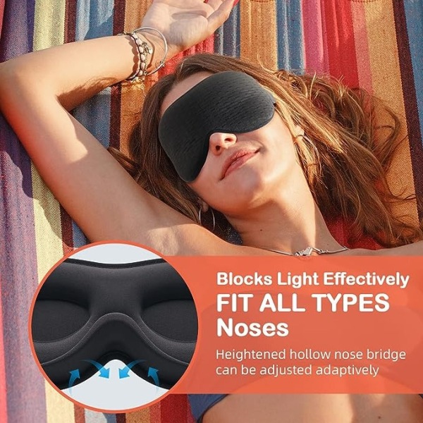 Sovemaske for sidesover, øyemaske Sovende kvinner menn, lysblokkerende 3D-formede kopp Sovemaske Myk uten øyetrykk Øye S