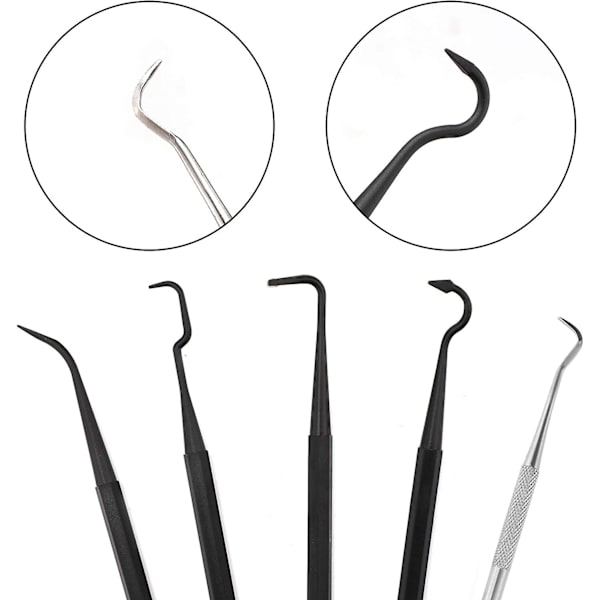 9-delt mini-trådpensel- og plukkesett, dobbeltsidet messing, kobber og nylon stålpensel og polymermetallplukker for rengjøring av sveiseslagg og rust