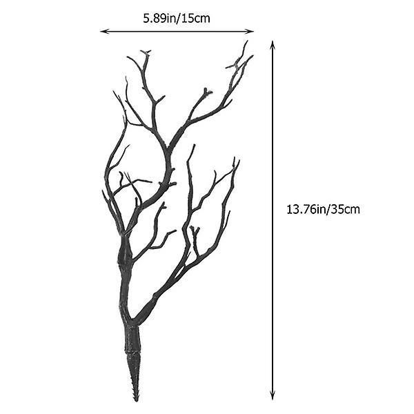 6 stk. Plastikgren Dekorationer DIY Kunstige Gevir Trægrene Til Halloween Jul Sort 35X15X6CM Black 35X15X6CM