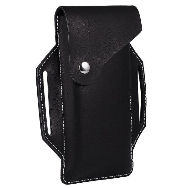 Löparmidjeväskor Löparficka Midjebälte Clipfodral Midjeväska Utomhus Mobiltelefon Bältesficka Läder Black 19*9.5*2cm