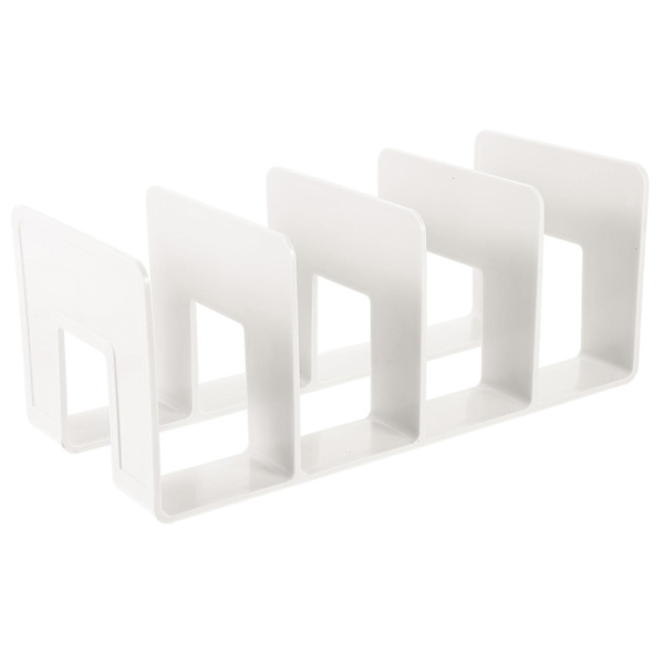 Multifunksjonell kontor-skrivebordsadministrasjon bokstøtte fil dokument oppbevaringsstativ skrivebordsbokhylle hvit White 32.5x14.5x13cm