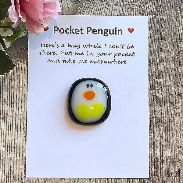 Pocket Penguin Kram, Glas Penguin Kramar Pocket Presents Kompatibel med män kvinnorv(1 stycke, färg)