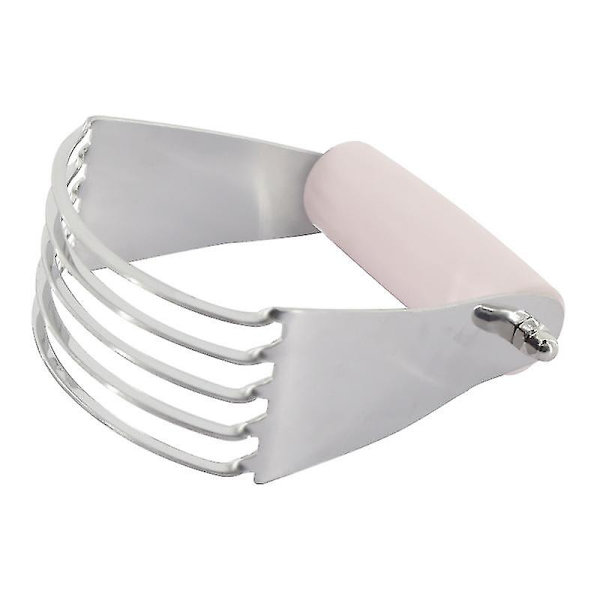 Dejblender i rustfrit stål, kagedejsskærer, kagedejsmixer med 4 blade, kagedejsskærer, dejmoser, pink Pink