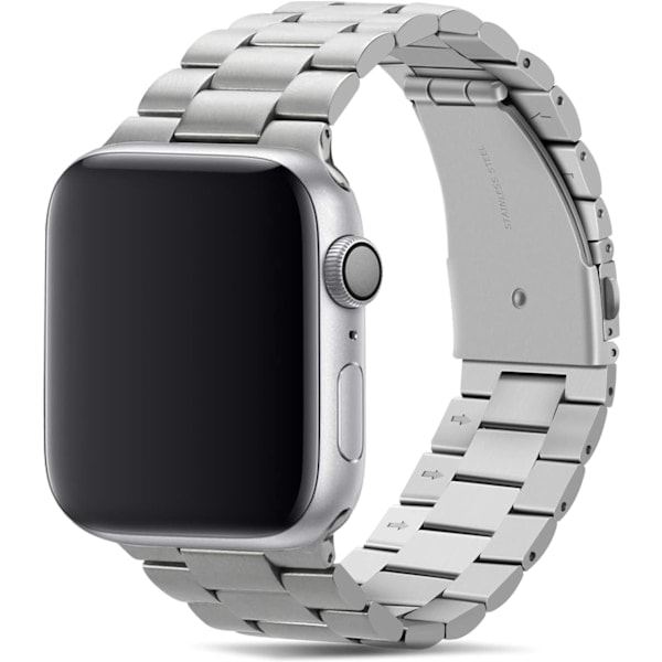 Armbånd kompatibelt med Apple Watch Armbånd 42/44/45mm Sølv_RY