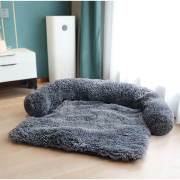 Vandtæt Dyreplaid til Hunde og Katte Blød Plys Plaid Beskytter Sofaer, Stole og Senge mod Pletter, Mørkegrå (76*76*15cm)