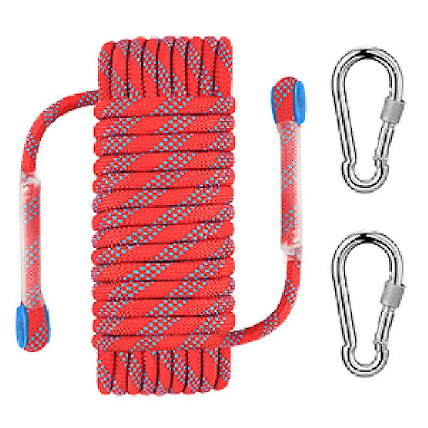 Nylon Reb Klatresnor Sikkerhedssnor Diameter 10mm Med Karabinhage Til Udendørs Vandreture Tilbehør Sport Camping