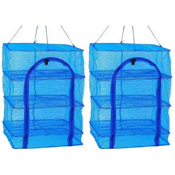 3 stk Utendørs Matnett Foldbar Tørkenett Hengende Mesh Tørker Kvadratisk Hengende Mesh Tørker For Reker 2pcs 66X40X40cm