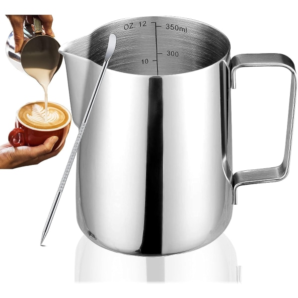 Mjölkskummare för kaffeskumproduktion - lämplig för Espresso - latte art chaika Buccino varm choklad - rostfritt stål