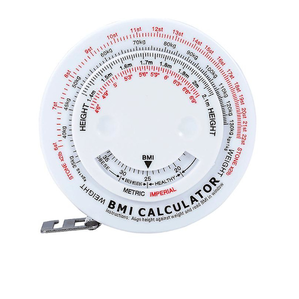 Kropsmålebånd, Beauty Body Fat Tester Mass Index Rund Fedtmåling Måle Fitness Måling Krop Udtrækkeligt Bånd (1 stk., Hvid, Som Vist)