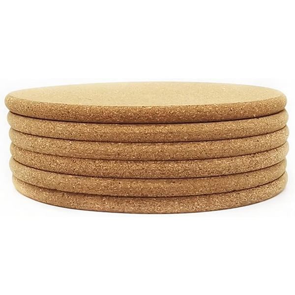 (10-pakke) 4\" for kjøkken varm plate coasters, høy varme pott, varme matstativ, naturlige planter varmebestandig kork plassmatte