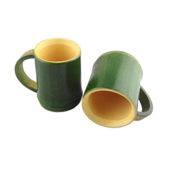 2 st Naturliga Bambus Vattenkopp Te Drickskopp Miljövänlig Grön Vin Öl Kaffe Mugg För Hem Bar RestaurangGrön11X8CM Green 11X8CM