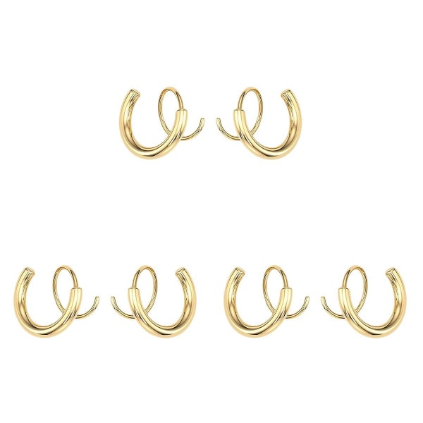 6 st Spiral Dubbla Hoops Twist Earrings Helix Stud Ear Climber Earrings6 st1,5x1,5cm 6 pcs 1.5x1.5cm