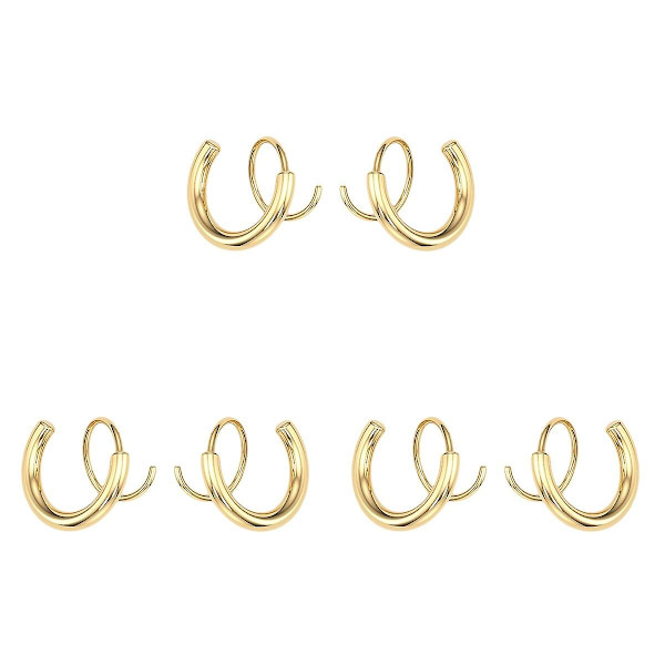 6 stk Spiral Dobbel Hoops Vridbare Ørepynt Helix Stud Øre Klatre Ørepynt 6 stk 1,5x1,5 cm 6 pcs 1.5x1.5cm