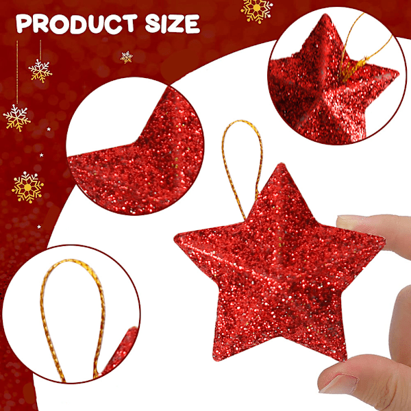 6 kpl Glitter Mini-riipus Tähti Joulukuusi Koristeet Riippuva Koristeet Koti Onnellinen Uusi Vuosi Lahja Juhla Tähti Riipus