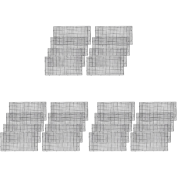 24 stk. Plastik Akvarium Isolationsdeler Filtergitter Plade Skillevæg Net Divider Holder Segregation Board (sort) 24 pcs 30*15cm