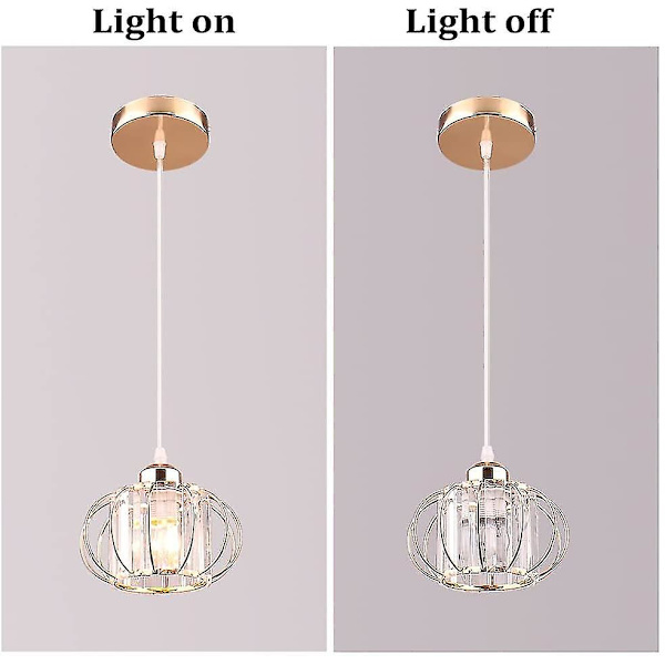 Hengende Krystall-Lysekrone, Flush Mount Taklampe, Jernbur, Hengelampe Armatur For Hjemmet, Gull Gold