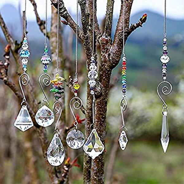 7 kpl Kristalli Rainbow Suncatcher Lasikuulaketju Fengshui Riippuva Koriste Ikkunaan Puutarhaan Juhliin