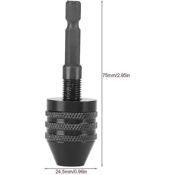 2 st Självdragande Chuck 1/4 Nyckellöst Handtag Med Skaft Chuck Kapacitet 0.3 - 8 Mm För Elektrisk Borrmaskin Skruvdragare