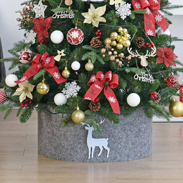 1,8 m Filt Julgran Krage Träd Kjolar Träd Ring Semester Träd Krage Omslag Jul Hem Fest Inomhus Dekoration Ornament