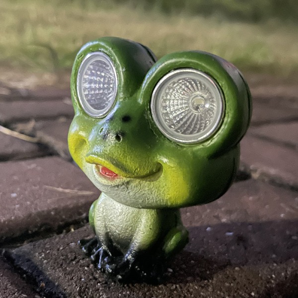 Solar Lights Solar LED Lights Figurine Resin Animal Ornament Garden Lawn Lamp (Frog B)