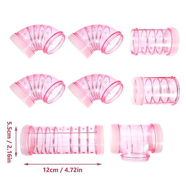 Leksakstunnlar för Hamstrar, Hamsterburstunnlar, Hamsterlabyrint, Anslutande Tunnlar, Hamstertunnel, Gömställen, Rosa 12X5.5X5.5CM Pink 12X5.5X5.5CM