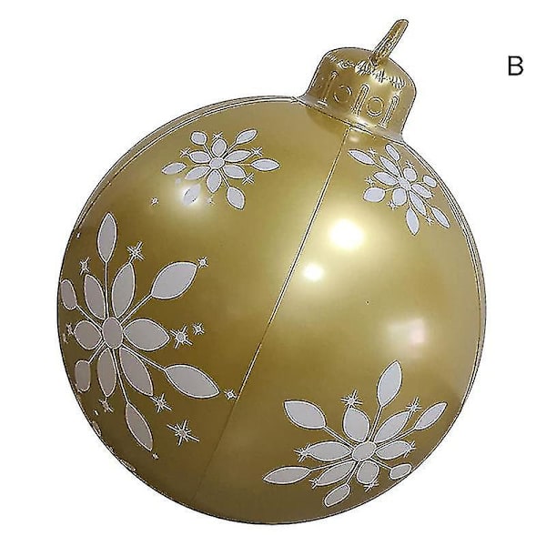Utendørs julepynt i PVC, oppblåsbar ball med pumpe, 60 cm i diameter, hage/gård F