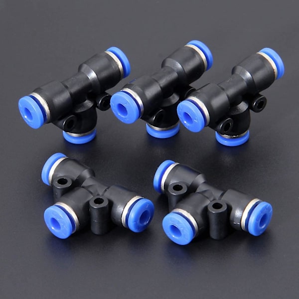 5 stk. Havevandsslange Fittings Vandhane Slangeforbindelse 3-vejs Pneumatisk Hurtigkobling Push-in-8mm Slangeforbindelse til Forbindelse af Vandledning