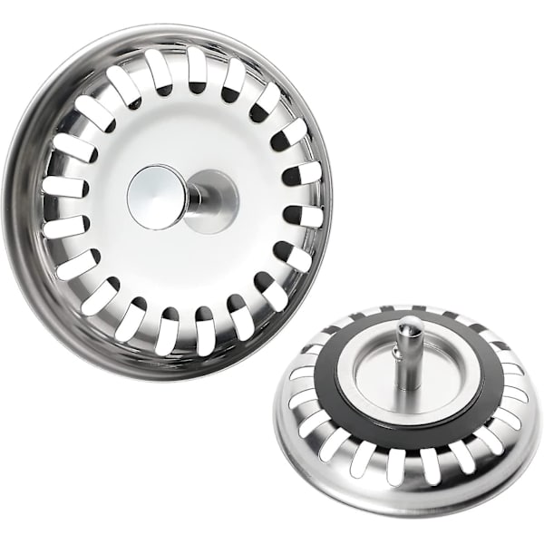 Køkkenvask Si, Vask Si Stopfilter, Rustfrit Stål Vask Aftapning Til Dit Køkken Badeværelse - Diameter 79mm (2 Pakker)
