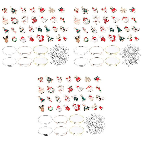 3 Sarjaa / 145 kpl DIY-rannekorujen tarvikkeita Joululahjoihin Seosriipus DIY:lle 3 Sarjaa 7X7CM 3 Sets 7X7CM