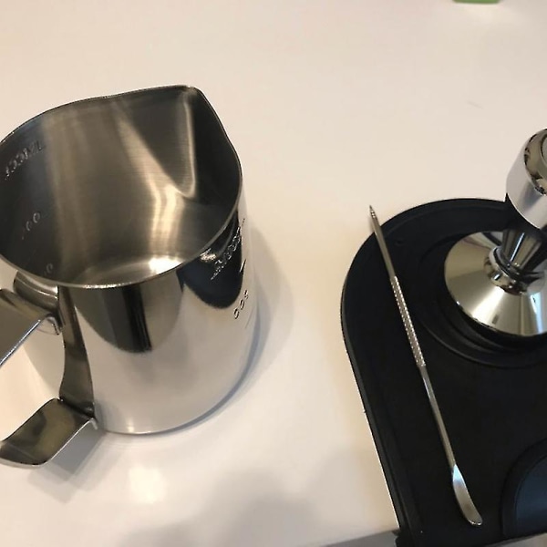 Sett med espresso 51 mm kaffetampermatte silikongummi tampering hjørnematte kaffetrakter med 350 ml