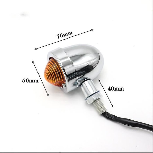Motorcykel Retro Modifierad Metall Blinkers, Motorcykel Blinkerslampa, 12v Modifierad Universal Blinkersen Är 2 Ledningar, En Positiv A
