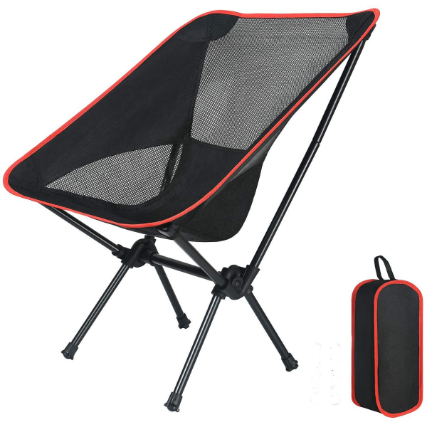 Campingstol, justerbar strandstol, sammenleggbar campingstol er lett og lett, kan brukes til ryggsekk/piknik/fiske