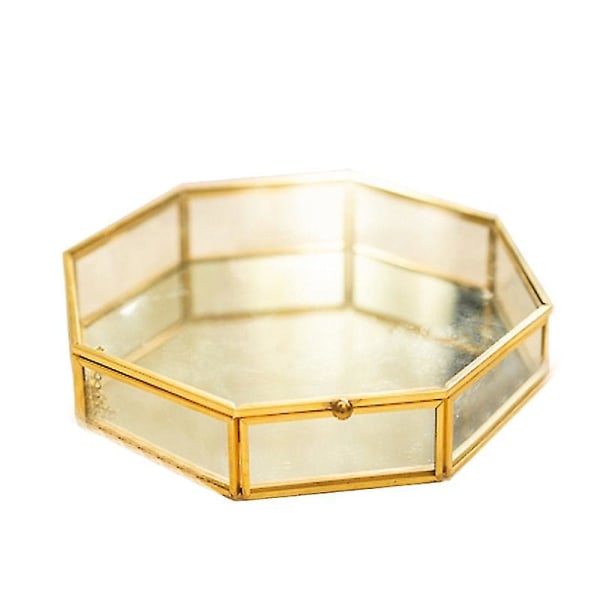 Glass Copper Geometry Oppbevaringskurver Boks Enkelhet Stil Hjem