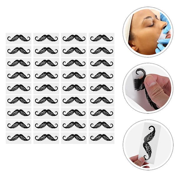 50 stk Hårstyling Tilbehør Mustasje Klistremerker Nesebørstefjerning Klistremerker Ansikts Skjegg KlistremerkerB Black 11X5CM