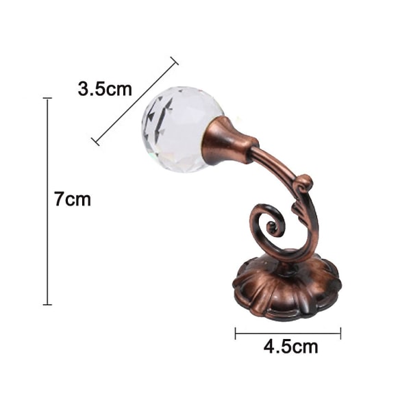 2 stk. Klar Krystal Gardinholdere Væghængte Kvaster Gardin Tieback Krog Drage Tiebacks Krog Tøj Frakke Hat Håndklæde Hanger Holder Blå Antik Blue ancient