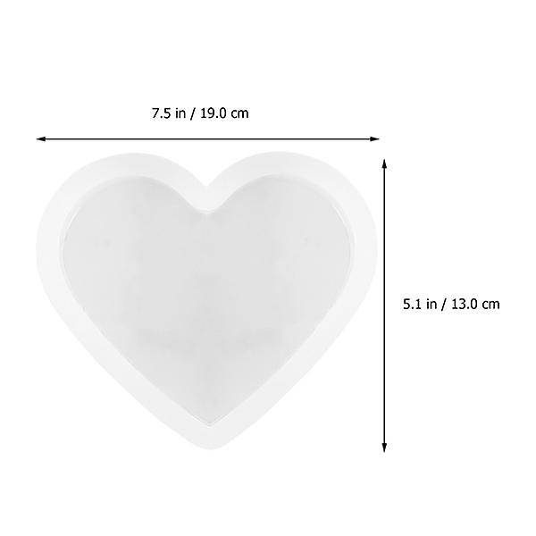Kristall Epoxy Form Hjärtformad Underlägg Gjutning Silikonform DIY Hantverk Form Vit 19X13CM White 19X13CM