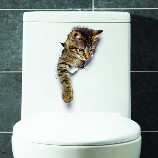 3 st 3D väggdekaler för katt, väggdekaler i kombination