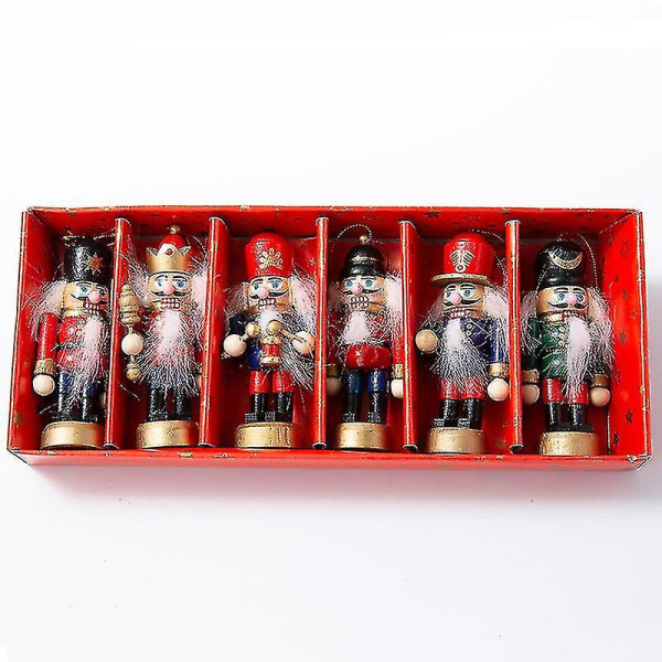 Julpynt i trä - Nötknäppare 8 cm Miniatyrfigurer Soldat Nötknäppare Dockor, Nötknäppare Kung Figuriner Hängande Pynt Kompatibel Med Tra