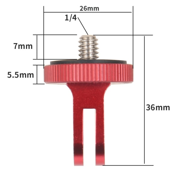 Kamera Stativadapter, Aluminiumlegering Stativfesteadapter, Profesjonelt Videokamera Tilbehør (Rød)