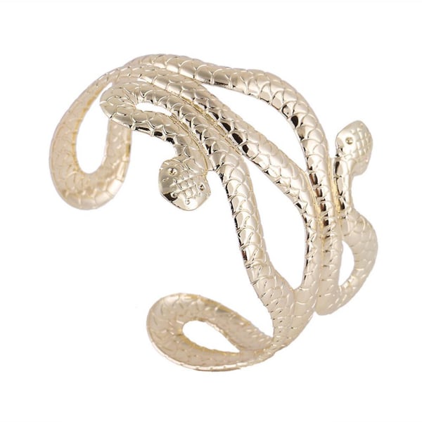 2 stk Metall Armbånd Slange Banglearmbånd Øvre Arm Armbånd Flerlags Armbånd Kvinne Gull 6.8 * 6.8 Golden 6.8*6.8cm