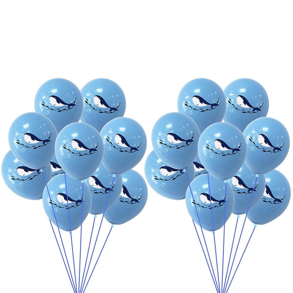 20st Whale Latex Ballonger Wave Cartoon Balloons Marint tema Party BallongerBlå12X6X0.1cm Blue 12X6X0.1cm