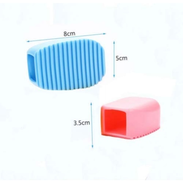 2 kpl Candy Color Sininen ja Pinkki silikonipesulauta Creative Mini Handheld Laundry Pesulauta Silikoni pyykkiharja