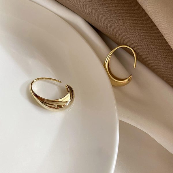 Ringe til Mænd Kvinder, Smykker Eksklusive Øreringe, 925 Sterling Sølv C-Formet Øreringe til Kvinder Fransk Trendy Forgyldt (Farve: Guld Farve)