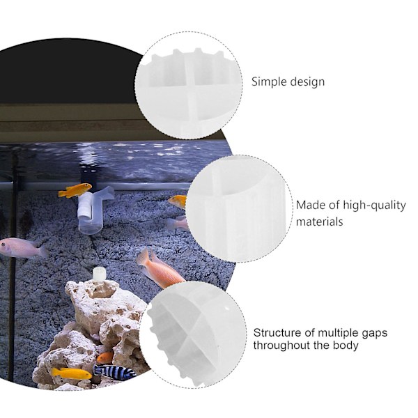 Holdbare Bio Balls Filtermedie Perfekte Bio Balls Til Akvarium Og Damfilter Hvid 1.3X1.3CM White 1.3X1.3CM