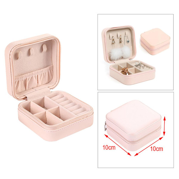 Korurasia pieni korurasia kaksinkertainen PU-nahkainen korujen säilytyslaatikko (1 kpl Nude Powder)
