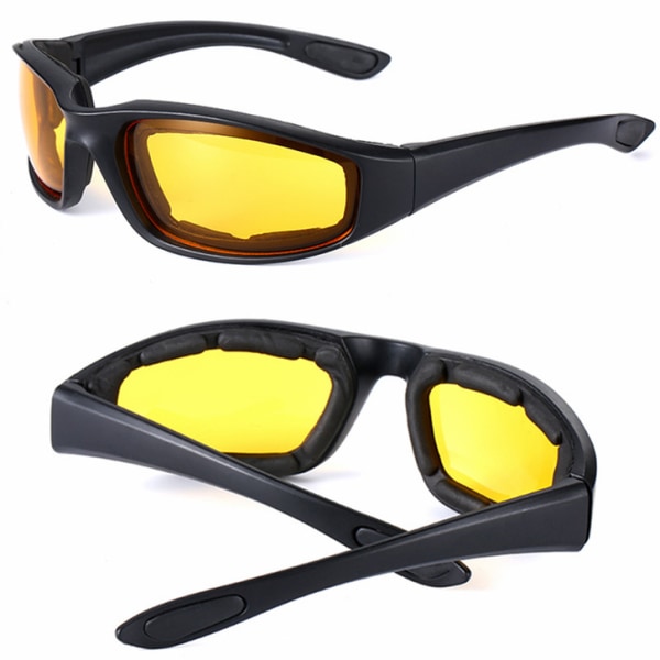 2 par Chopper-briller Polstret stel Klar gul røg-linseblok Udendørs aktivitetssted