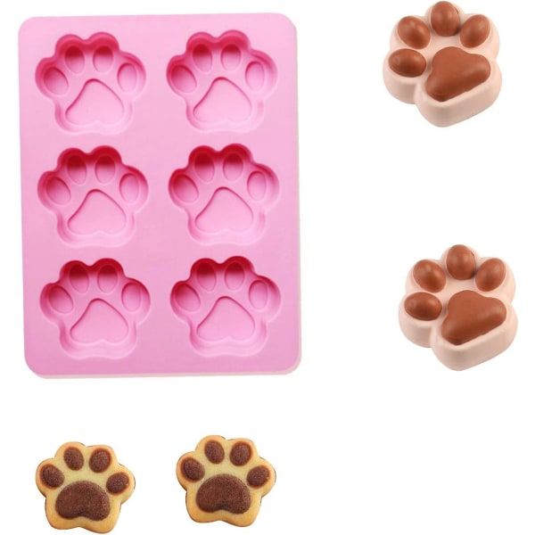 Hundepoteformer, Potetrykkform Silikon Hundegodbitform Potetrykk Sjokoladeform Bakebrett Hundeglasurform Silikonsøteformer Kattefondantform(